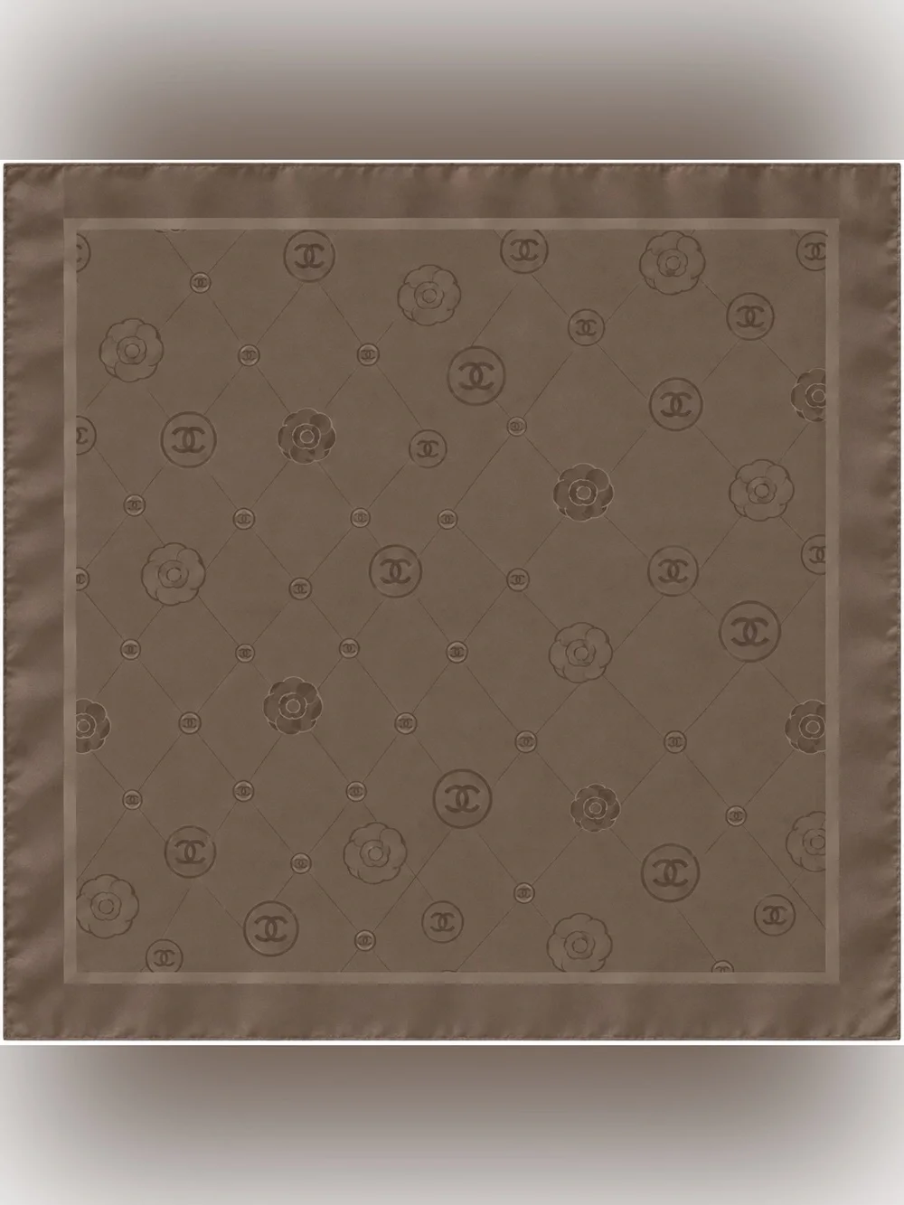 Chanel gray solid square classic scarf 35x35 ‼️LAST ONE LEFT